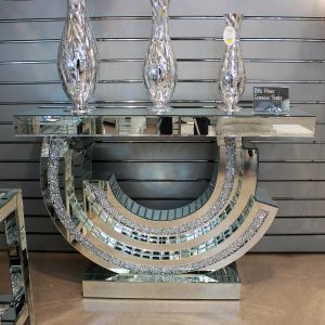 Crushed Diamond Crescent Console